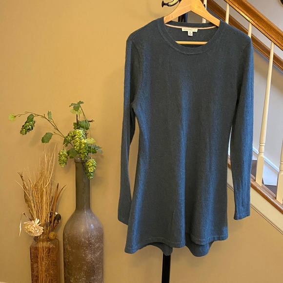 Isaac Mizrahi Live Teal Cashmere Tunic Sweater Size Medium - Picture 2 of 11